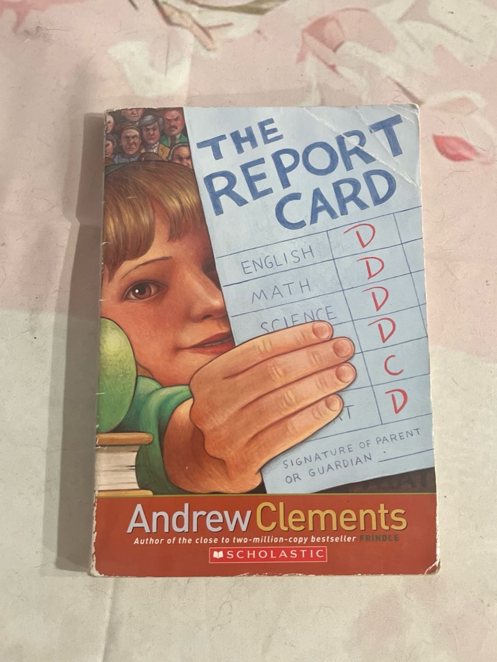 Scholastic Andrew Clements The Report Card - Blue and Red Cover